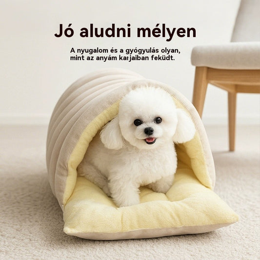 🐱🐶 Meleg, hangulatos és kényelmes plüss kisállat-barlang