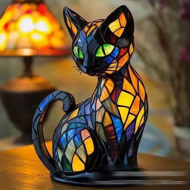 ✨✨Gyanta díszek, LED éjszakai fény, művészet, állatszobor, kreatív dekoráció irodába, otthonra, USB porttal ellátott kapcsoló