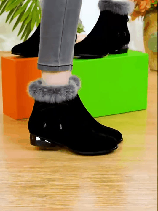 👢🩰【Πιο δημοφιλή προϊόντα】Μαλακές δερμάτινες μπότες με μεσαίο τακούνι - κομψές, άνετες και ιδανικές για φθινοπωρινή-χειμερινή ένδυση!
