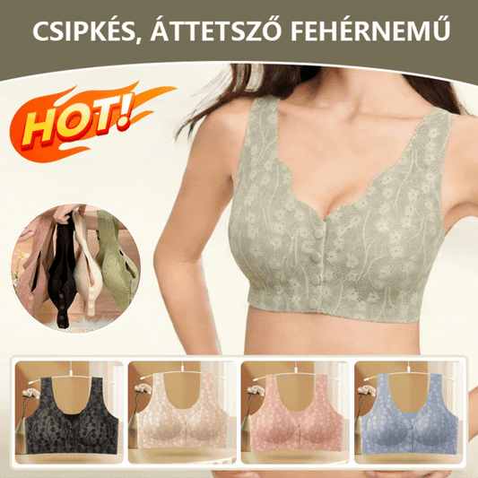 😍【Korlátozott ideig 50% kedvezmény】👙【3 darab】【40-100KG】Női vezeték nélküli csipke melltartó elülső rögzítéssel