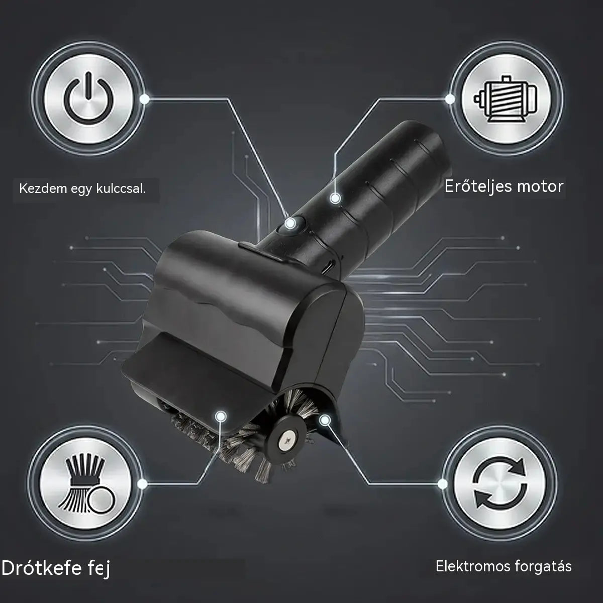 🔋🧹 Akkumulátoros Elektromos Grill Tisztító Kefe – Lítium Akkumulátorral, Multifunkcionális és Könnyen Használatos 🔥🍖
