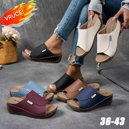 👡【36–43】2026 modern női szandál valódi bőrből, puha és vastag talppal