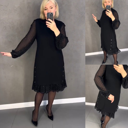 💖【S-5XL】Νέο στυλ φθινοπωρινό και χειμωνιάτικο κομψό φόρεμα υψηλής ποιότητας