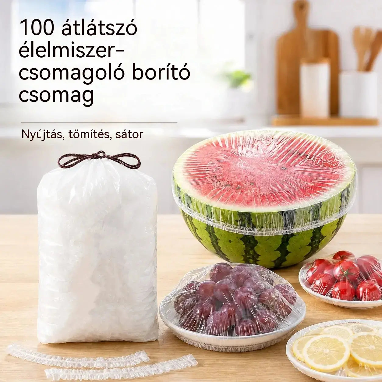 【Második termék féláron】【200 darab】Eldobható átlátszó fólia, alkalmas edények és élelmiszerek tárolására.