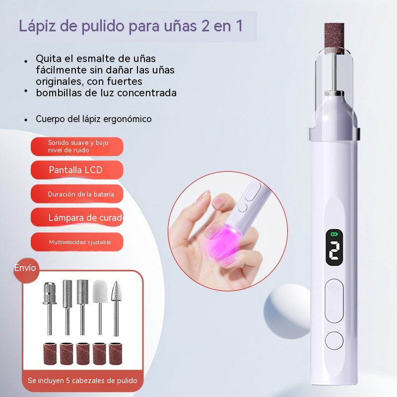 đ
2 az 1-ben elektromos körömreszelĆ LED lĂĄmpĂĄval (szĂĄrĂtĂłlĂĄmpa + 5 polĂrozĂłfej)