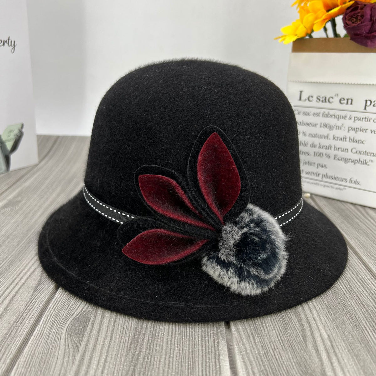 ✨✨🎀Középkorú és idősebb hölgyeknek szánt gyapjú kalap, kültéri szélálló, elegáns és könnyen kombinálható, őszi-téli