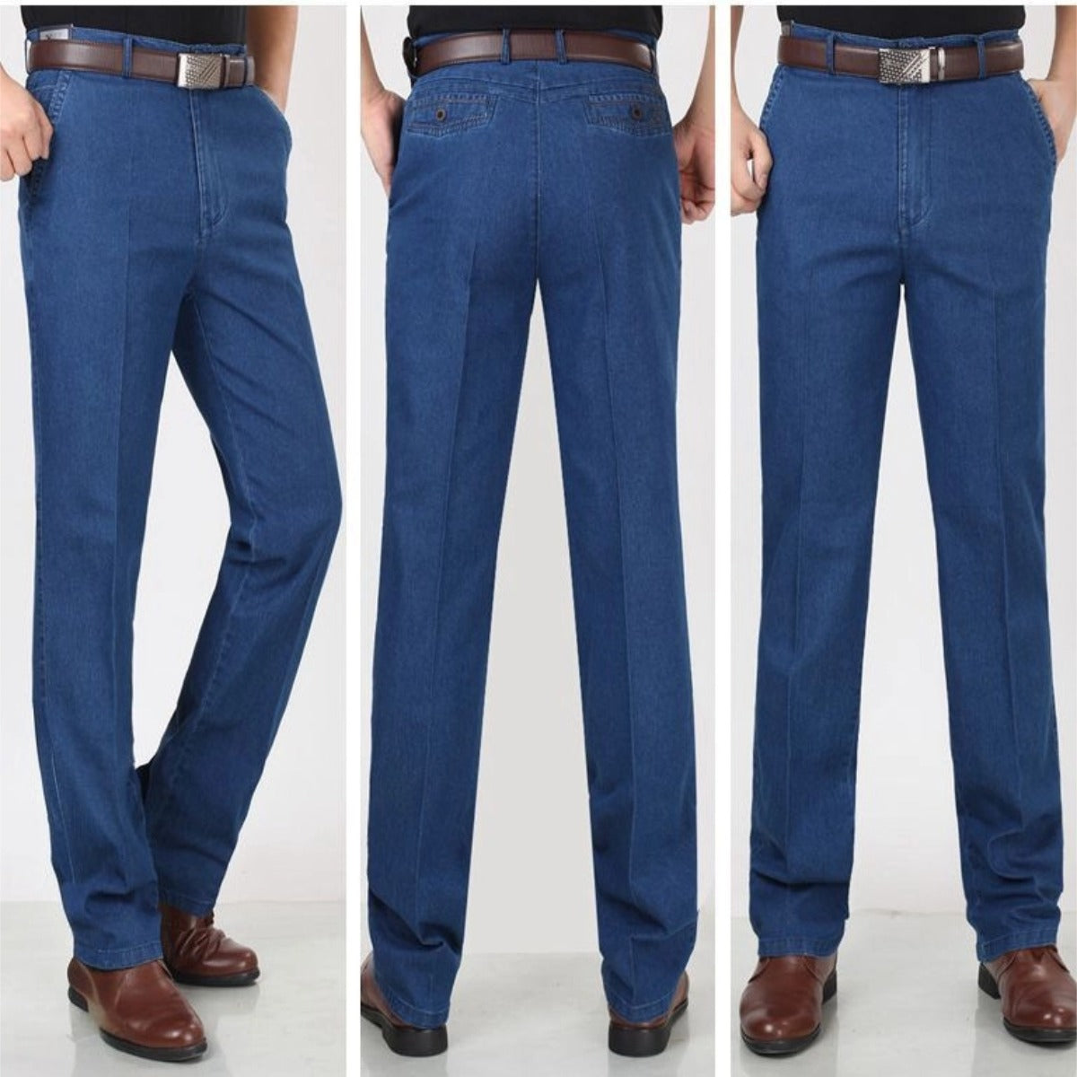 🙋♂️👖【Posebne ponude】Nove muške elastične prozračne traperice visokog struka