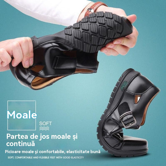 👞👍【38-44】2025 Ljetne muške sandale od kravlje kože, prozračne šuplje neklizajuće ležerne.
