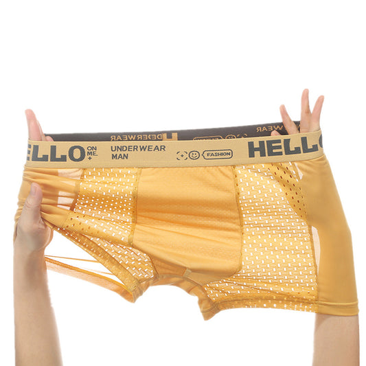 💨💦【6db/készlet】Férfi Ice Silk Boxer lélegző hálóval