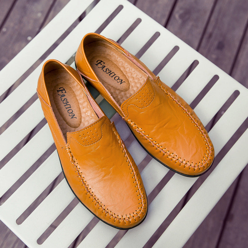 😎💥【39-47】2025 Letnie nowe modne męskie skórzane buty casualowe