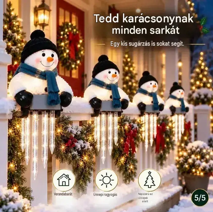 ☃️WinterGlow világító dekorációk – Hóember és jégcsapok