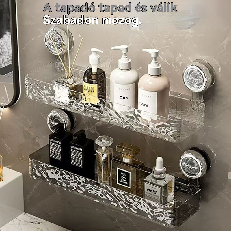 🍽️🧺🔥Vegyél egyet, kapsz egyet ingyen🔥 Ütésmentes tapadókorongos tárolóállvány, stílusos, hullámos lefolyótartó, konyhába és fürdőszobába is alkalmas