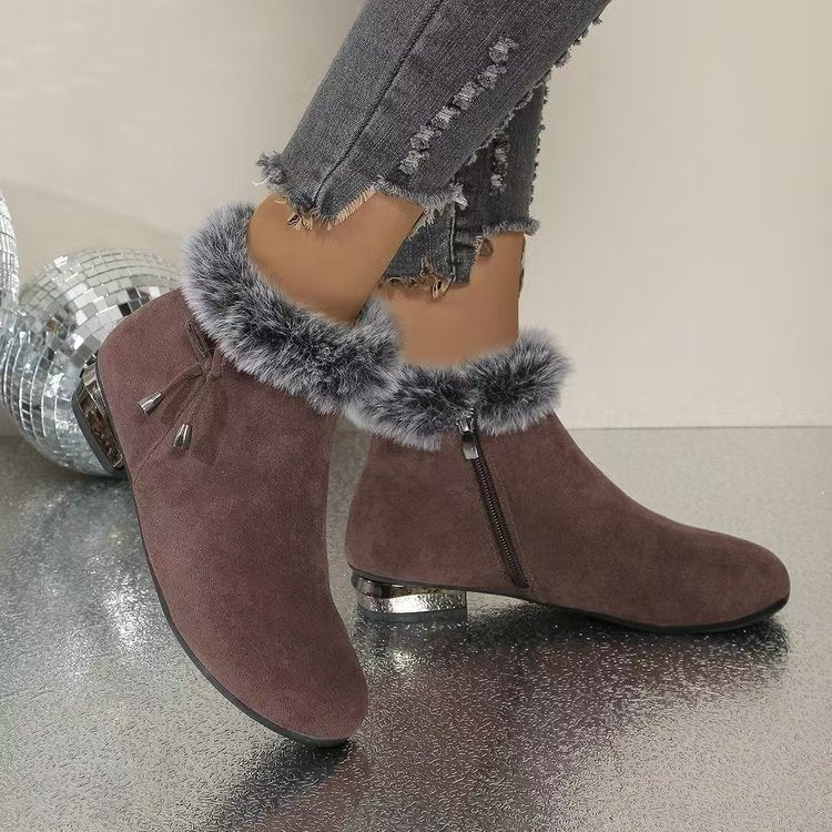 👢🩰【Πιο δημοφιλή προϊόντα】Μαλακές δερμάτινες μπότες με μεσαίο τακούνι - κομψές, άνετες και ιδανικές για φθινοπωρινή-χειμερινή ένδυση!