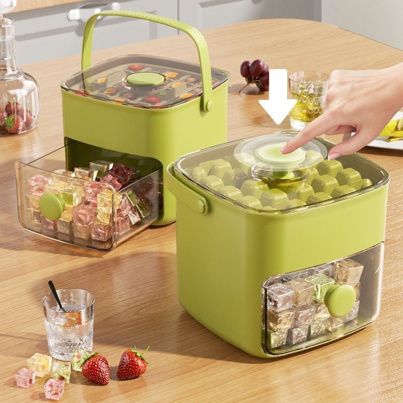 💞Sprzedaż przekroczyła 50 000! 💥🥤🧊 50% zniżki! Kostkarka do lodu z funkcją magazynowania lodu: produkuje 48 kostek lodu na raz, pokrywa zabezpieczająca przed wyciekiem 🏖️✅