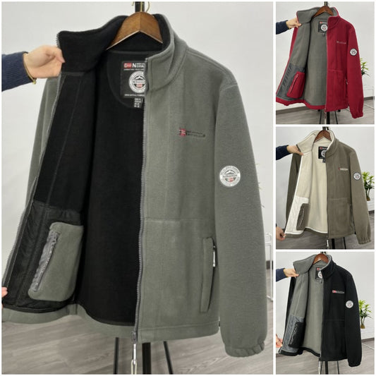 ❄【XS-3XL】Ανδρικό άνετο, ζεστό φθινοπωρινό και χειμωνιάτικο μπουφάν από χοντρό βελούδο από φλις, για μεγάλους αριθμούς