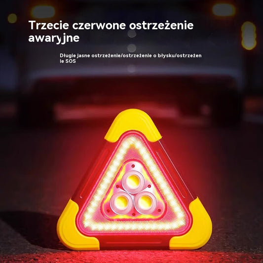 🔥Nowość 2025🔥Trójkąt ostrzegawczy z zasilaniem solarnym, trzy w jednym
