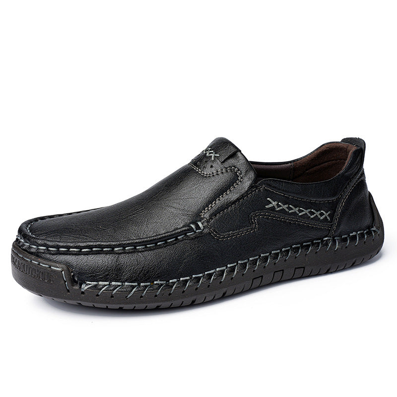 【Buty męskie sprzedają się dobrze】【38-48】Przeszywane, płaskie, skórzane buty codzienne, mokasyny męskie w dużych rozmiarach