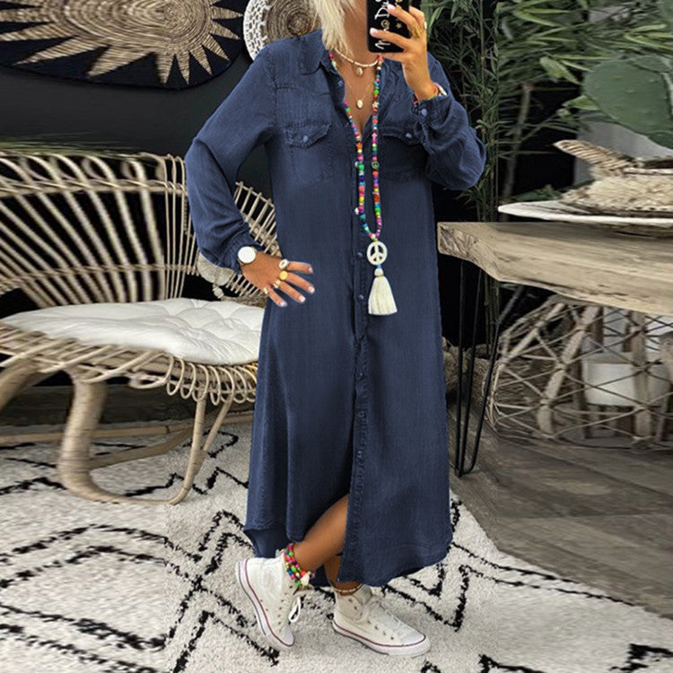 👘【50% kedvezmény 💥】【S–5XL】😍2026-ös új, nagy méretű női farmerruha