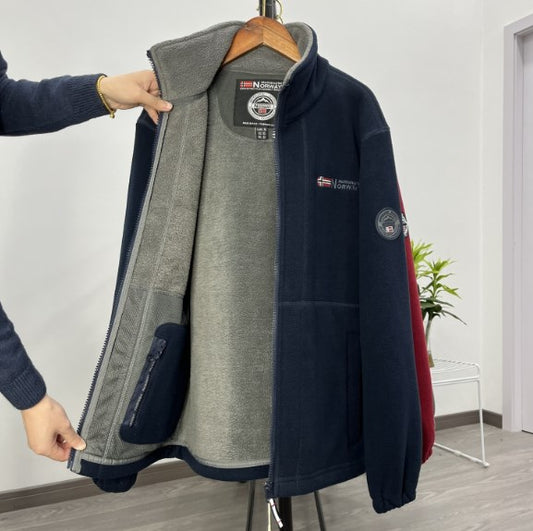 ❄【XS-3XL】Ανδρικό άνετο, ζεστό φθινοπωρινό και χειμωνιάτικο μπουφάν από χοντρό βελούδο από φλις, για μεγάλους αριθμούς
