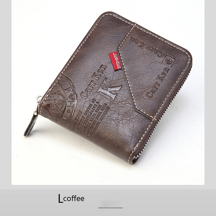 🔥 Męski portfel na zamek błyskawiczny w stylu retro