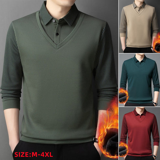 【M-4XL】👔Férfi műzsenília kétrészes pulóver bársonnyal és vastagítással a melegen tartásért