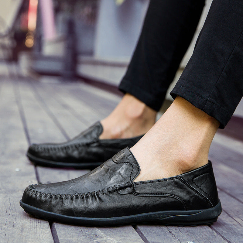 😎💥【39-47】2025 Letnie nowe modne męskie skórzane buty casualowe