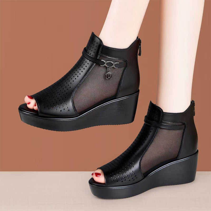 👟50% KEDVEZMÉNY✨🔥Telitalpú szandál légáteresztő hálóval, maximális kényelem és extra magasság