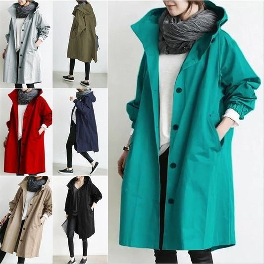 🥼【S-5XL】Új őszi hosszú, plus size lezser széldzseki, női mindennapi divat