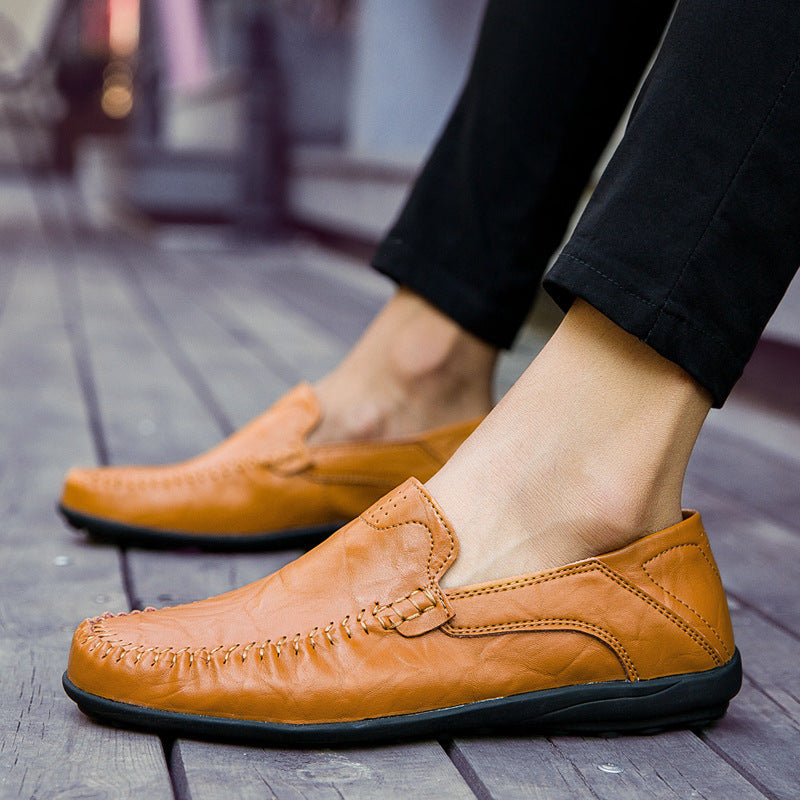 😎💥【39-47】2025 Letnie nowe modne męskie skórzane buty casualowe