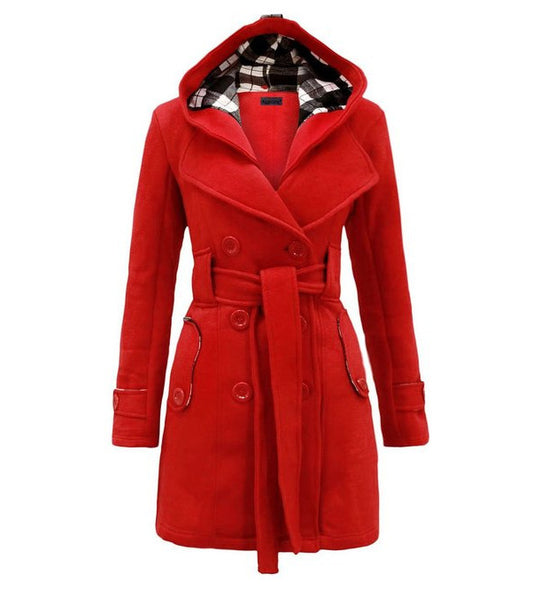 ✨🎀【S-3XL】Női középhosszú, kapucnis, meleg dzseki
