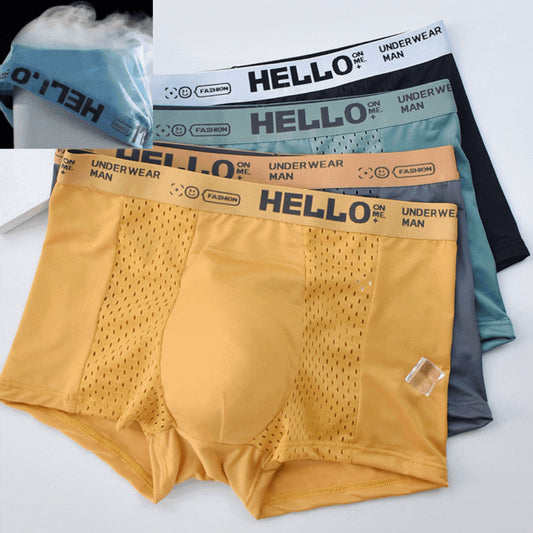 💨💦【6db/készlet】Férfi Ice Silk Boxer lélegző hálóval