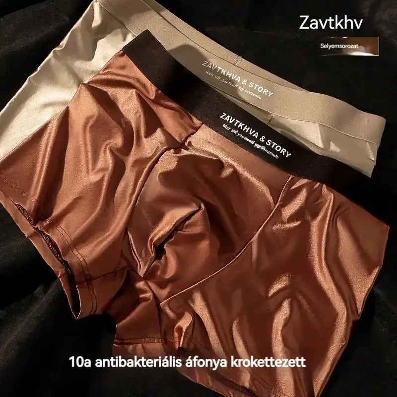 🔥【6 db】Új férfi jégselyem boxeralsó, nyári légáteresztő szatén boxeralsó
