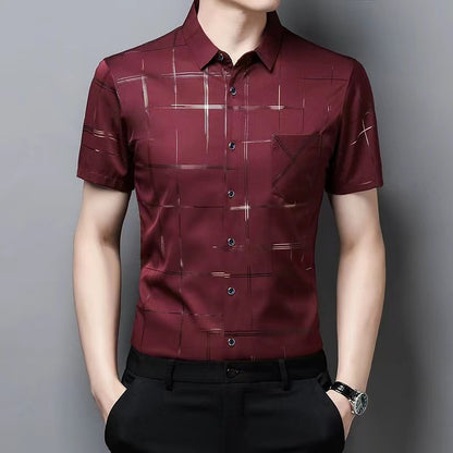🧊🧊(M-4XL) Férfi nyári jégselyem ing