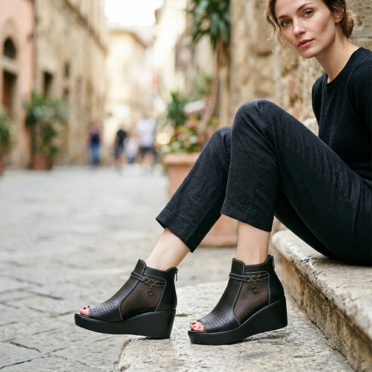 👟50% KEDVEZMÉNY✨🔥Telitalpú szandál légáteresztő hálóval, maximális kényelem és extra magasság