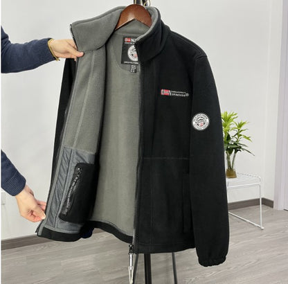 ❄【XS-3XL】Ανδρικό άνετο, ζεστό φθινοπωρινό και χειμωνιάτικο μπουφάν από χοντρό βελούδο από φλις, για μεγάλους αριθμούς