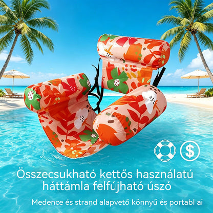 Ingyenes szállítás 💦📢 Összecsukható felfújható úszó kanapé háttámlával + légpumpa