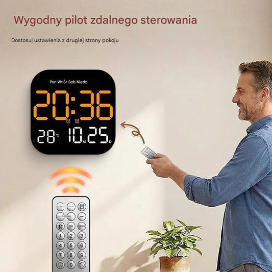 🕰️ Cyfrowy zegar do domu i biura o podwójnym zastosowaniu: Delikatnie Cię obudzi, pożegnaj się z uciążliwymi alarmami! Regulowana jasność, cicha praca w nocy. Posiada również wyświetlacz temperatury. 🌙