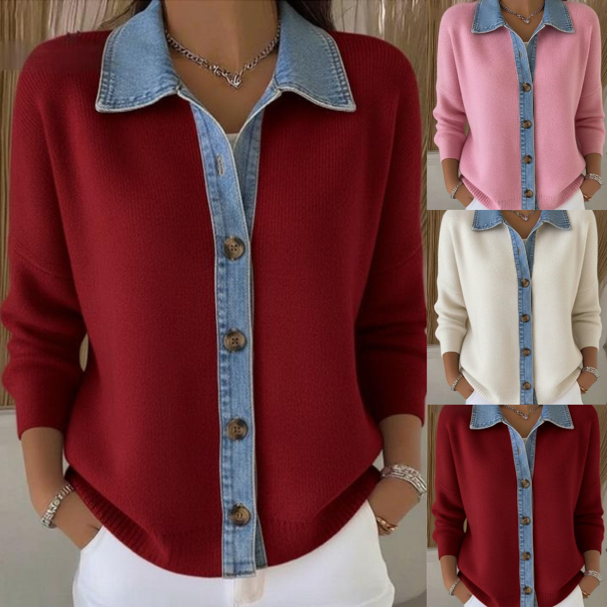 🔥【S-3XL】2025 új farmer patchwork kardigánja