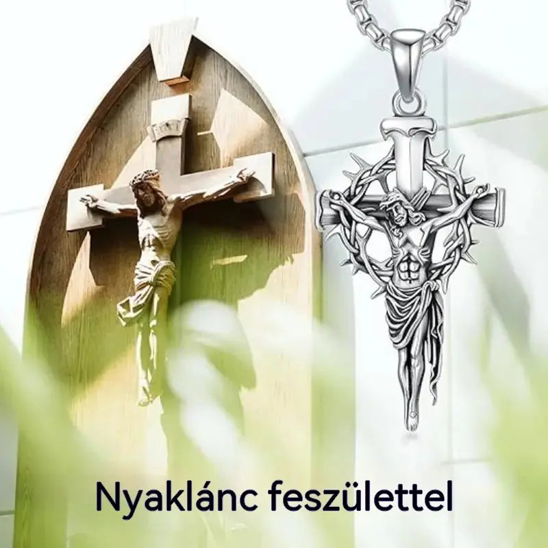🔥Keresztes és töviskoszorús medálos nyaklánc