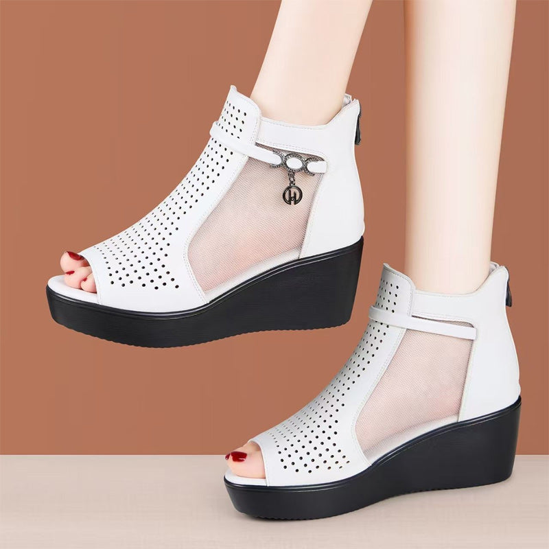 👟50% KEDVEZMÉNY✨🔥Telitalpú szandál légáteresztő hálóval, maximális kényelem és extra magasság