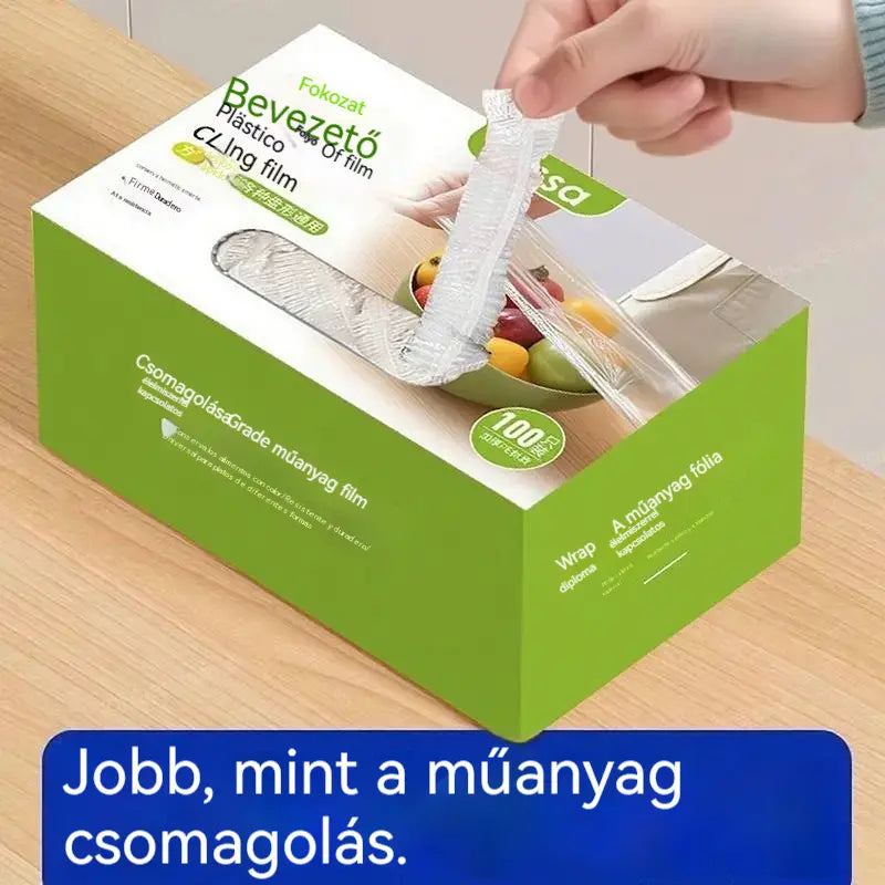 Extra vastag, 4 dobozos csomag (400 db) - 28 € - Antibakteriális, rugalmas élelmiszerfedők; eldobható, élelmiszeripari minőségű tárolózsákok konyhai vagy hűtőszekrényben való tároláshoz.