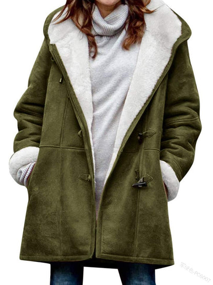 🥼[S-5XL] Moderna i istovremeno topla, ženska jakna s kapuljačom, izrađena od brušene kože i vune