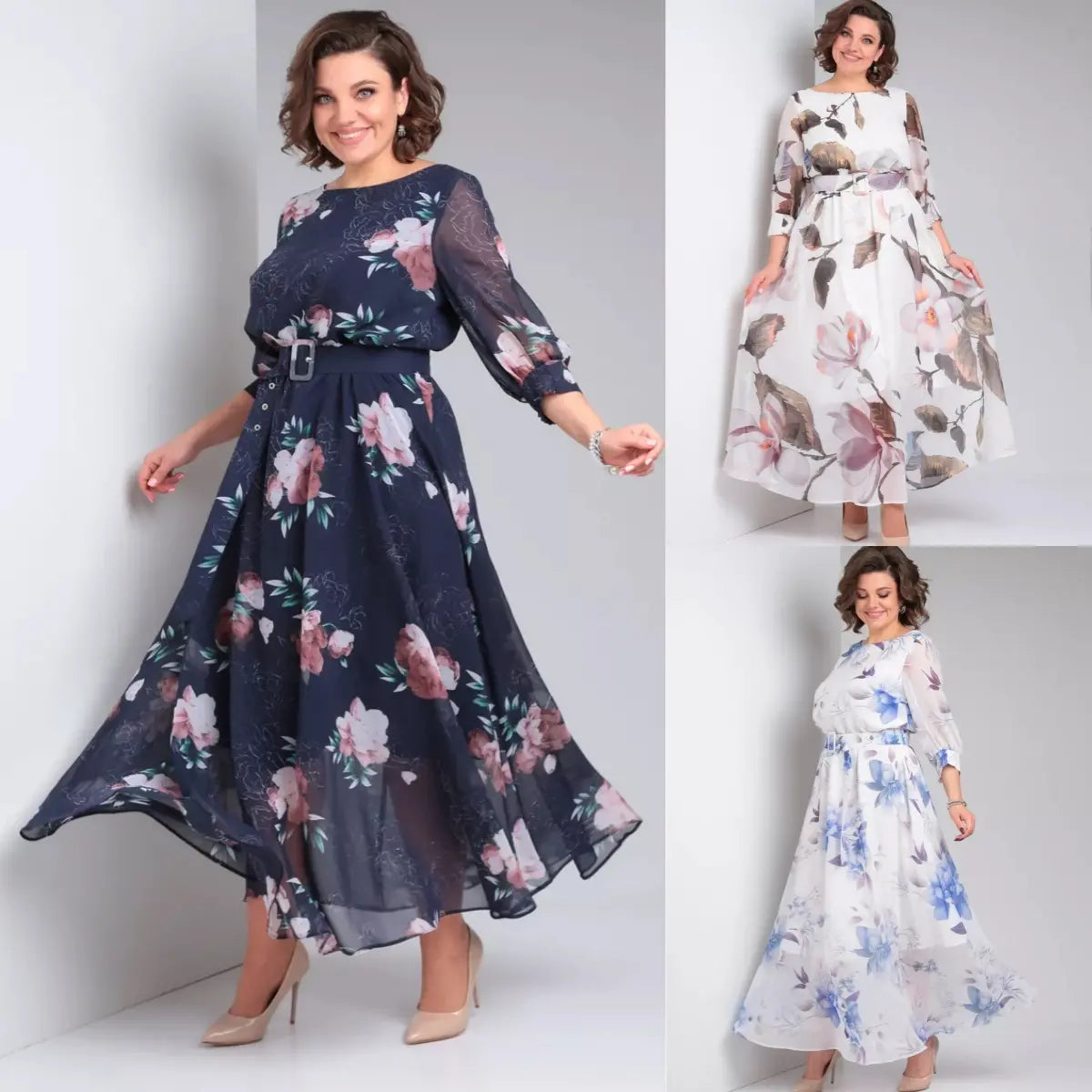 👗【S-5XL】2026 Új tavaszi mintás ruha