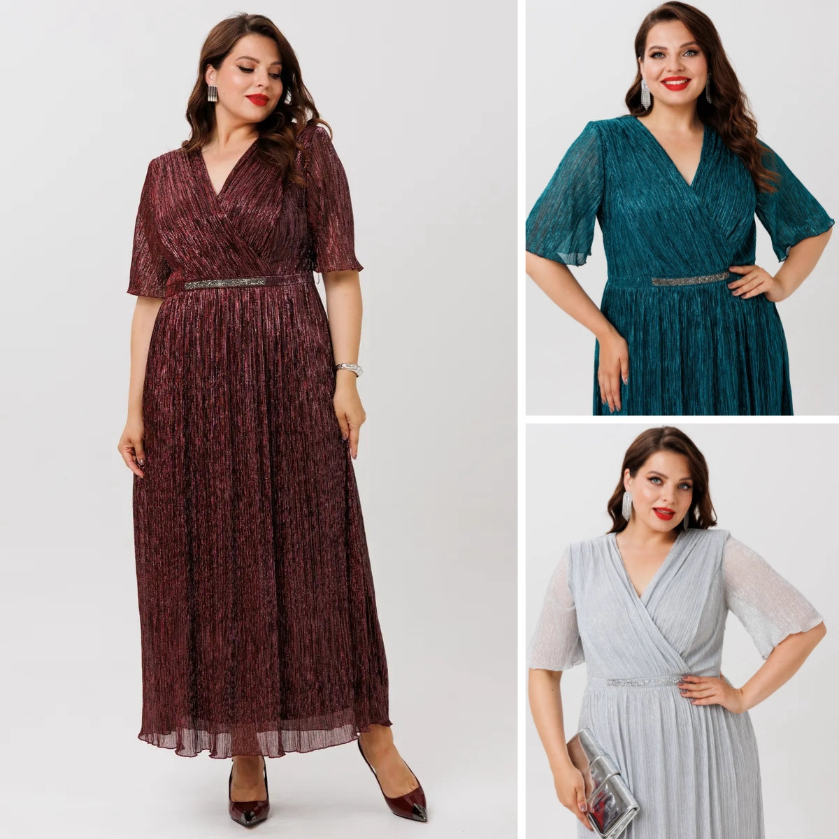 [S-5XL]👗Sukienka z błyszczącym gradientem｜Lekka i zwiewna｜Elegancka i odmładzająca