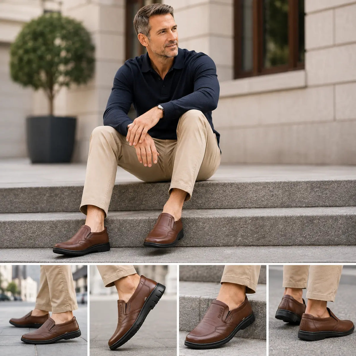 🔥【39-44】👞 Valódi bőr férfi üzleti cipő, puha és kényelmes talppal, különféle alkalmakra alkalmas.