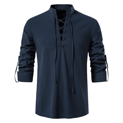 🌹【S-4XL】 férfi pamut és vászon ingek, laza és légáteresztő