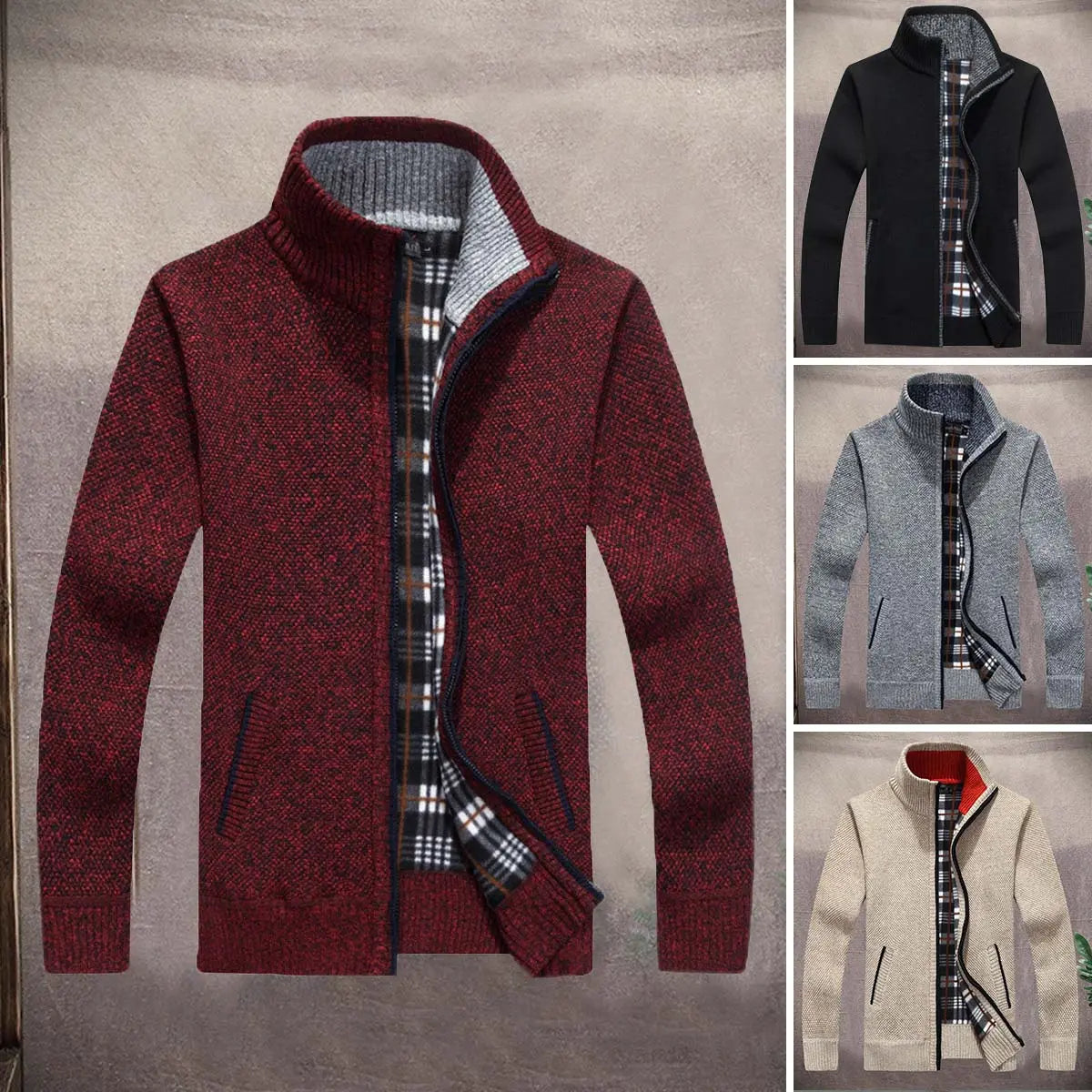 🔥【M–3XL】Új őszi/téli férfi plus size laza cipzáras pulóverdzseki
