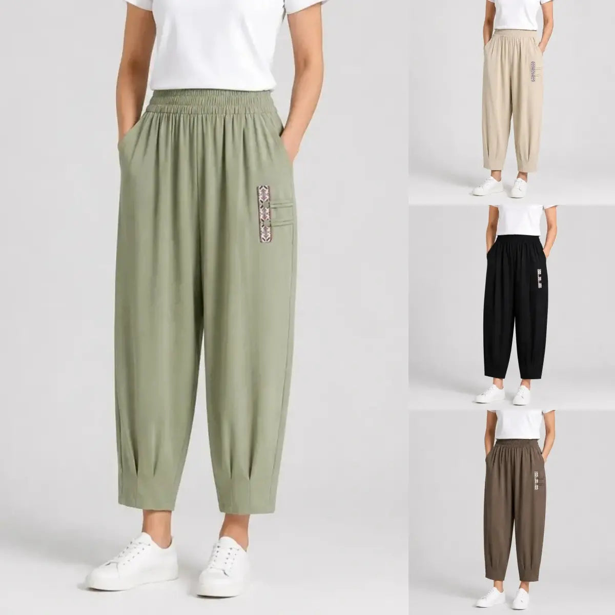 🔥🔥【M–4XL】 👖 Könnyű és légáteresztő nyári pamut-lenvászon nadrág - modern, lezser, bokáig érő nadrág