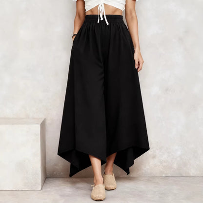 【50% kedvezmény】💖【S-5XL】Divatos női egyszínű bő szárú laza nadrág, utánvételes fizetés
