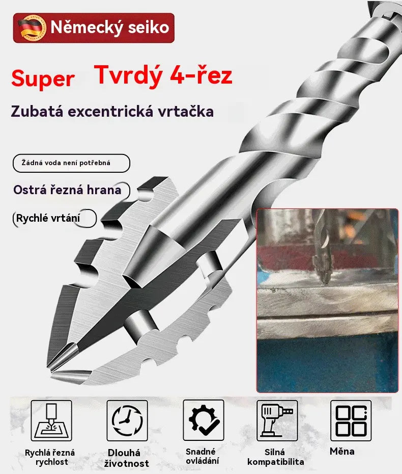 🥇【3+4+5+6+8+10+12+14+16mm】Excentrický vrták 7. generace z super tvrdé wolframové oceli s vroubkovaným ostřím
